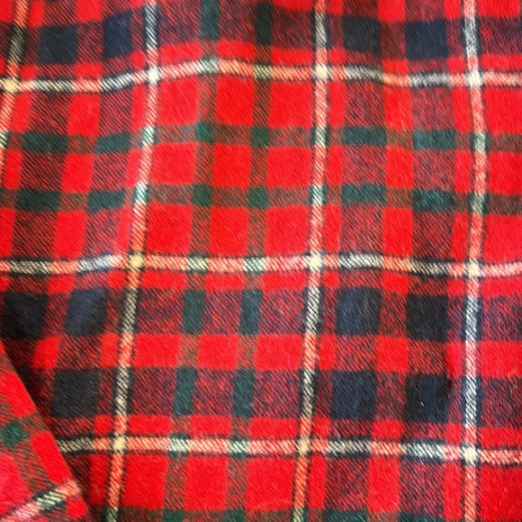 Vintage Men’s Pendleton plaid shirt, 100% wool, red/navy, front pocket, size L - Picture 3 of 5